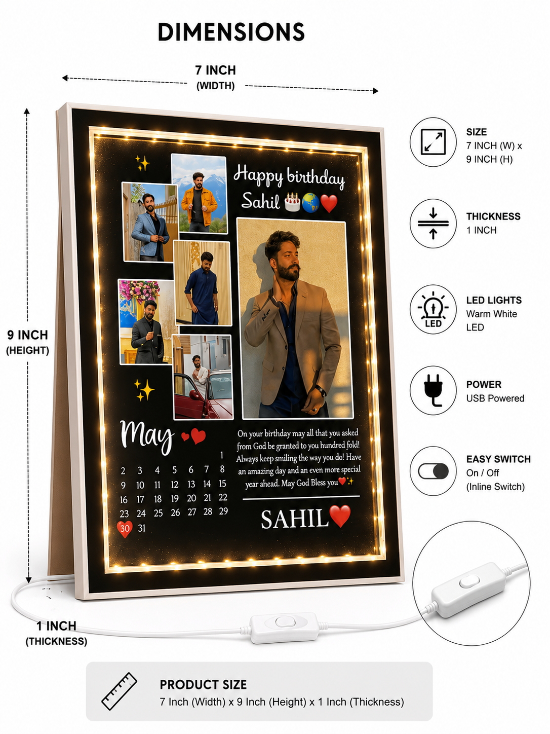 💝 Raksha Bandhan Personalized LED Magic Mirror